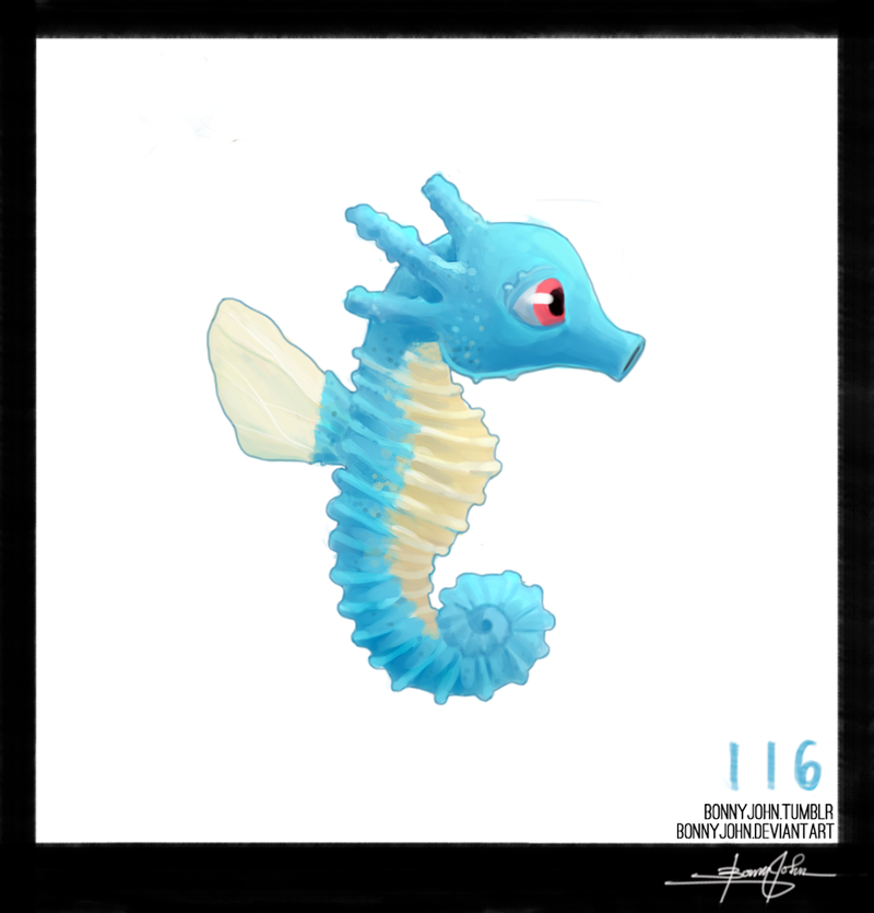 Illustration for article titled A Sea Horse named Horsea!? Pokemon One a Day!